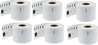 54mm x 101mm /220 Labels Per Roll Large Shipping/Name Badge Label 99014 30323 Compatible with Labelwriter 450, 4XL,Desktop and Rollo Printers 6-PCS