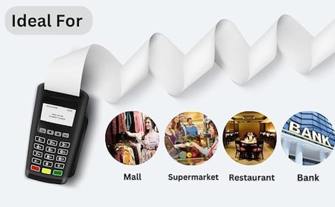 57x40 mm Thermal Paper Till Rolls, Cash Register Receipt, for PDQ POS EPOS EFTPOS, Credit Card Machine (100)