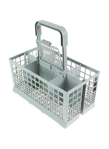 Qualtex Dishwasher Cutlery Silverware Basket Holder Grey, 9 5/16 X 5 1/4 X 9 3/4 Inches
