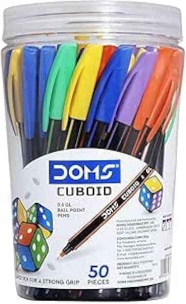 DOMS Cuboid Ball Pens Box 50-Pieces