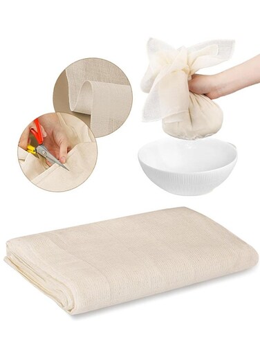 Muslin Cloths Reusable for Straining, Unbleached Pure Cotton Cheesecloth, Soft Square Cheese Clothes Weave Fabric Filter for Cooking, Baking