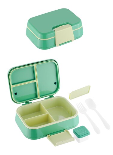 Innov. Lunch Box for Kid School, Bento Box with 3 Compartments, Leak-proof Food Container, Snack Box for Kids Adults Girls &amp; Boys, Green