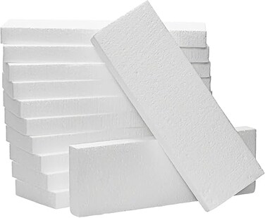 CRAFT MAGIC 8pcs Craft Foam Block   12x4x1inch   Rectangle Polystyrene Foam   Thermocol   Styrofoam   for Art Sculpting   Flower Arrangements   Modeling   DIY Arts and Crafts   School Office Home