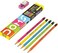 Doms Neon Wooden Pencils School Stationary Rubber Tipped Graphite for Kids, Boys &amp; Girls Pack of 30