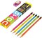 Doms Neon Wooden Pencils School Stationary Rubber Tipped Graphite for Kids, Boys &amp; Girls Pack of 30