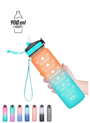 Motivational Water Bottle With Time Marker Leakproof Sturdy Daily Use Bottle For Fitness Gym Office School and Outdoor Sports