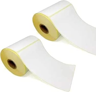 2-PCS Direct Thermal Barcode Label Stickers 4" X 6" 500 label per roll (100mm x 150 mm) Used for Printing Amazon Seller Flex &amp; other Shipping Labels