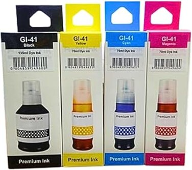 GI-41 ink set 4-Pack (PigmentBlack Cyan Magenta Yellow) GI 41 Compatible for PIXMA G1420/G2420/G2460/G3420/G3460