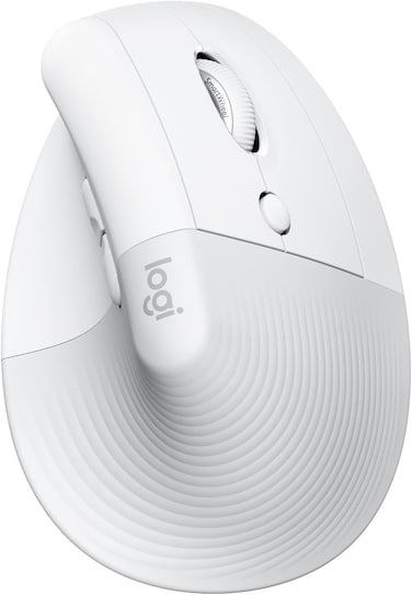 Logitech Lift for Mac Wireless Bluetooth Optical Ergonomic Mouse with 4 Customizable Buttons - Wireless - Off-White (International Version)