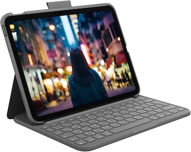 Logitech Slim Folio Keyboard Case For iPad (10TH GEN, A16) Pen Not Included - Oxford Gray (International Version)