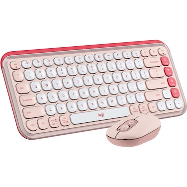 Logitech POP ICON Wireless Keyboard &amp; Mouse Combo - Rose &amp; Off-White (International Version)