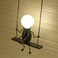 E27 LED Personality Creative Retro Wrought Iron Villain Wall Lamp without Bulb - Black