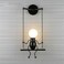 E27 LED Personality Creative Retro Wrought Iron Villain Wall Lamp without Bulb - Black