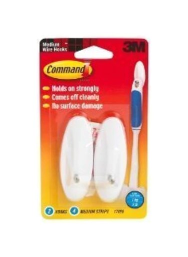 Command 3M 17068 Wire Hooks With Strips (2 Packs of 2 Hooks)