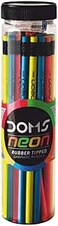 Doms Neon Rubber Tipped HB/2 Graphite Pencil Set   Jar Pack, 30 Pieces   Contains Pencils, Sharpener, Eraser &amp; Scale