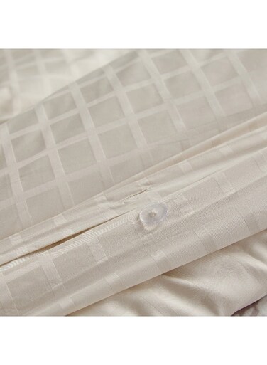 Box Opulent Luxe 3-Piece 400TC Cotton Solid Dobby Super King Duvet Cover Set - 220x240 cm