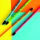 Doms Neon Wooden Pencils School Stationery Rubber Tipped Graphite for Kids, Boys &amp; Girls - Pack of 50