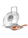 Steel Lid and Spoon Rest Holder for Kitchen Organization, Multifunctional Pot Cover Rack and Utensil Stand, Ideal for Cooking and Serving