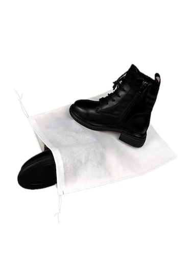 30Pcs Drawstring Shoe Storage Bags , Thickened Non-Woven Dust Proof Covers, UV Protection Shoe Bag for Yellowing Prevention, Reusable Multi-Purpose Travel Shoe Bags For Clothing , Toiletries , socks and undergarments, White, 32x38 cm