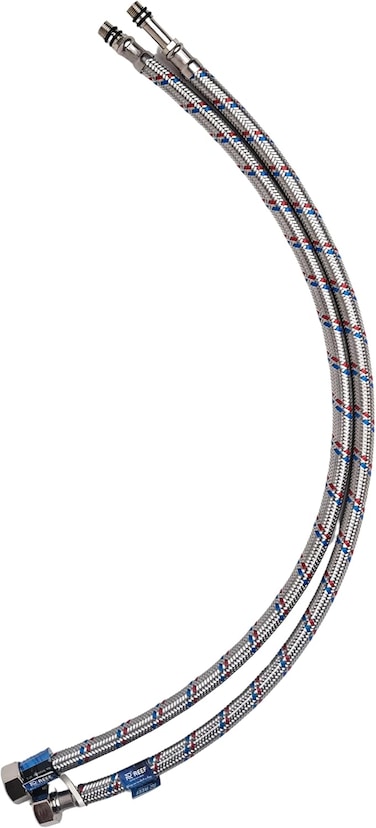 REEF Stainless Steel Mixer Flexible Hoses, 60 cm Pair, Durable &amp; Leak-Resistant, Model RF-MFH-01
