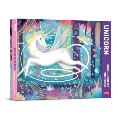 Sassi Junior Unicorn Book &amp; Puzzle Set &ndash; 10‑Page Illustrated Storybook with Sparkly 100‑Piece Unicorn Puzzle &ndash; Magical Fantasy Gift for Kids Ages 5+