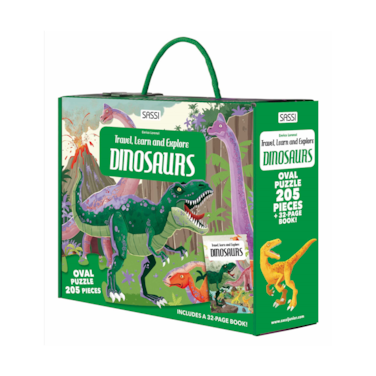 Sassi  Travel, Learn and Explore Dinosaurs   48‑Page Interactive Dinosaur Activity &amp; Learning Book for Kids Ages 4+   Sticker, Puzzle &amp; Educational Fun