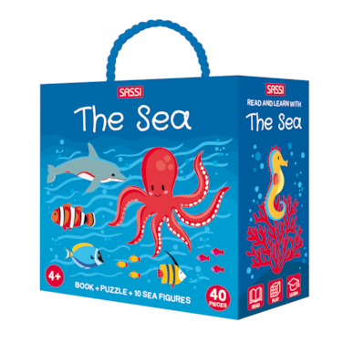 Sassi  Q‑Box The Sea   Kids Activity Box with Storybook, Puzzle &amp; Sea Creature Figures   Educational Ocean Exploration Set for Ages 4+