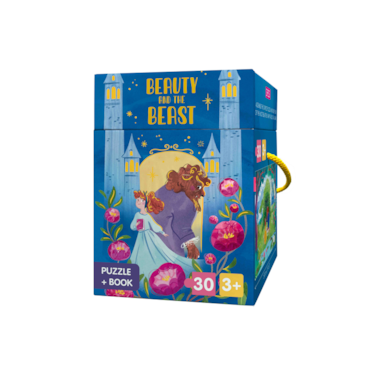 Sassi Junior The Beauty and the Beast Fairy Tale Puzzle &amp; Book Set &ndash; 10‑Page Illustrated Storybook + 30‑Piece Castle Puzzle &ndash; Classic Children&rsquo;s Tale &amp; Activity Set for Ages 3+