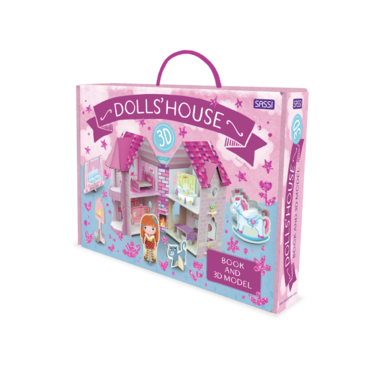 Sassi Junior Dolls&rsquo; House 3D Model &amp; Storybook Set &ndash; Buildable Two‑Story Cardboard Dollhouse with Rooms, Characters &amp; Movable Elements &ndash; Imaginative Play Set for Ages 3+