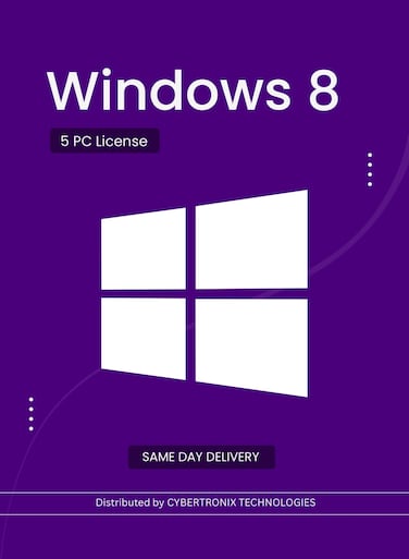 Microsoft Windows 8   5 PC License   Digital License   SAME DAY DELIVERY
