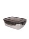 High Stainless Steel Rectangular Container, Leakproof airtight Lid, 850 ML, Pack of 1, Silver
