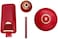 REEF 24-Inch Ceiling Fan with 4 Blades, Red and Gold Finish, Compact Design for Small Rooms