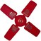 REEF 24-Inch Ceiling Fan with 4 Blades, Red and Gold Finish, Compact Design for Small Rooms