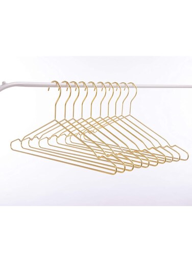 Cocomaya 17 Inch Shiny Gold Metal Clothes Hanger, Coat Hanger, Suit Hanger, Dress Hanger with Big Notches Pack of 20
