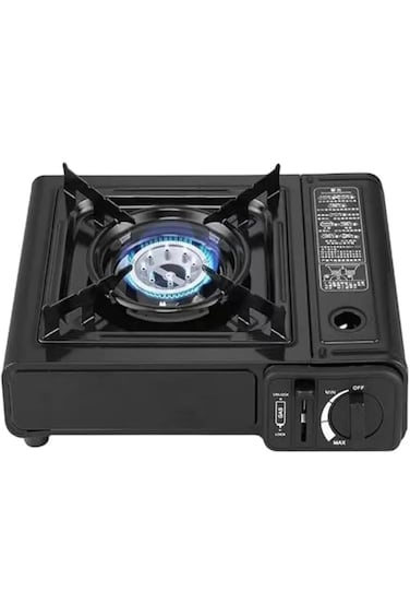 2-in-1 Portable Gas Stove with Auto Ignition &amp; Overheat Protection for Indoor/Outdoor Cooking