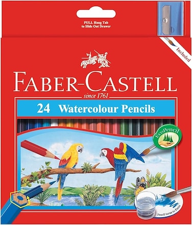Faber-Castell Faber Castell Parrot Design Water Colour Pencils 24 In A Cardboard Box, ASSORTED, 114464