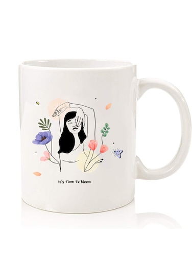 Premium Quality Two Sided Printed Coffee Mug Tea Cup For Home Office, Kids Men Women Bloom2