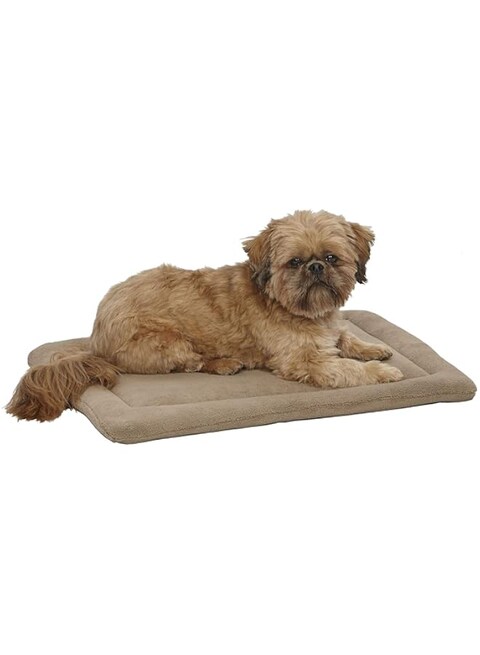 MidWest Homes for Pets Deluxe Micro Terry Pet Bed, Dog Bed &amp; Crate Mat, Taupe, 23.0&quot; L x 18.0&quot; W x 1.2&quot; Th