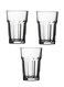 3 Pieces Casablanca Long Drink Glass Set 415 Ml, 130 Mm Height, 87 Mm Diameter, Fully Tempered Clear