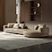 Karnak Murphy Designer 4 Seater Sectional Round Chaise Leather Sofa - Khaki