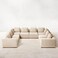 Karnak Vittorio Modular 8 Seater U-Shape Fabric Sofa - Beige