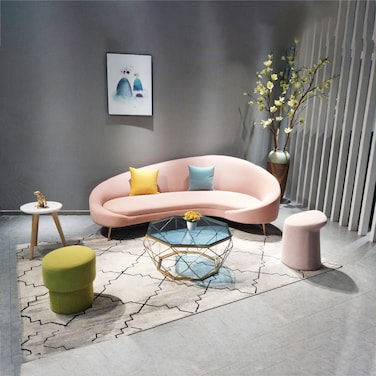 Karnak Montana Modular 3 Seater Velvet Sofa - Baby Pink