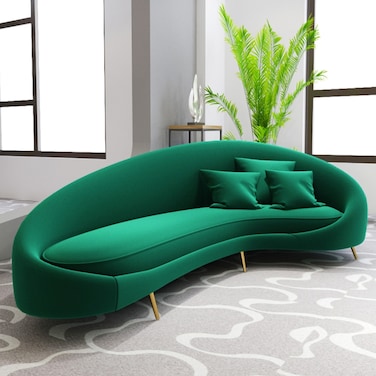 Karnak Montana Modular 3 Seater Velvet Sofa - Green