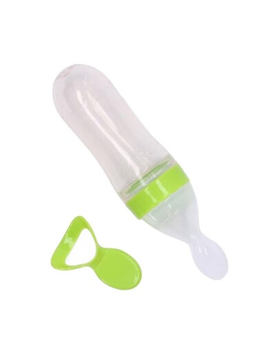 Baby Rice Paste Bottle Toddler Training Silicone Food Feeder Bottle Squeeze Spoon Kids Rice Paste Spoon