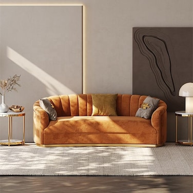 Karnak Circuit Modular 3 Seater Velvet Sofa - Brown