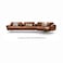 Karnak Melon 3 Seater Sectional Leather/Crepe Sofa - Brown/Grey