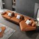 Karnak Melon 3 Seater Sectional Leather Sofa - Brown