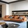 Karnak Melon 3 Seater Sectional Leather Sofa - Brown