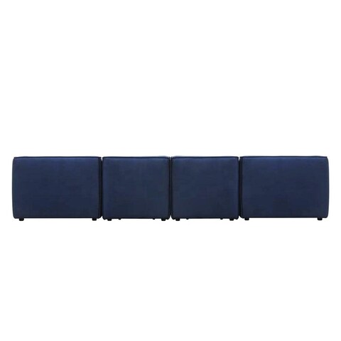 Karnak Gian 4 Seater L Shaped Velvet Sofa  - Blue