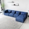 Karnak Gian 4 Seater L Shaped Velvet Sofa  - Blue